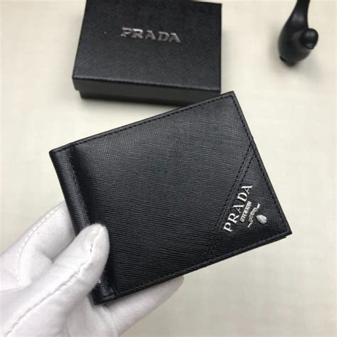 prada money clip card case|prada saffiano wallet.